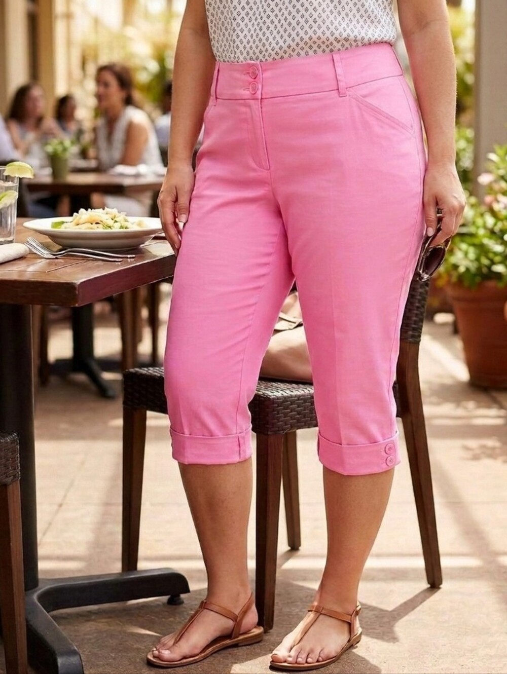 NY&Co Pink Crop Pants